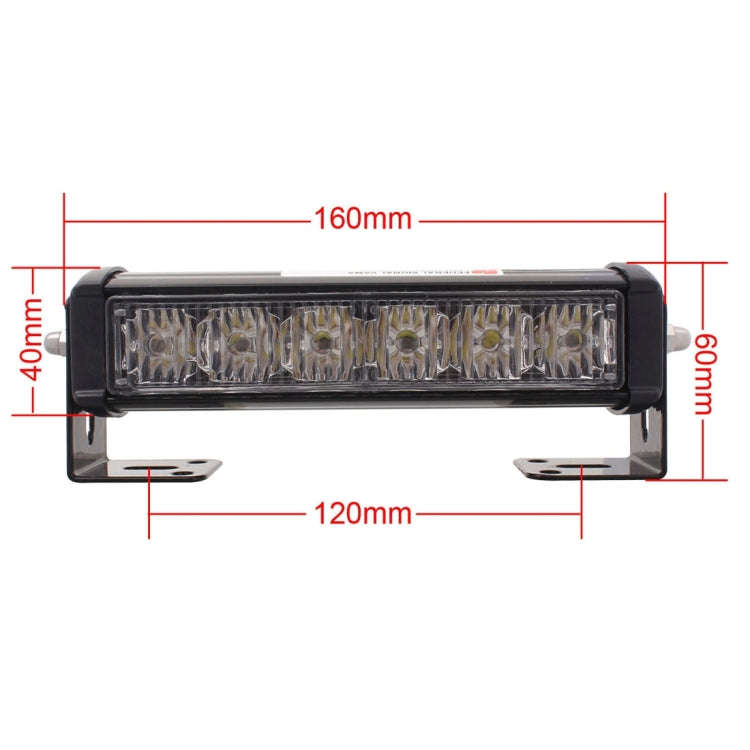 2 PCS  6 inch 6 LED 2 x 18W Car Flash Warning Light Red + Blue Change White Waterproof Emergency ...