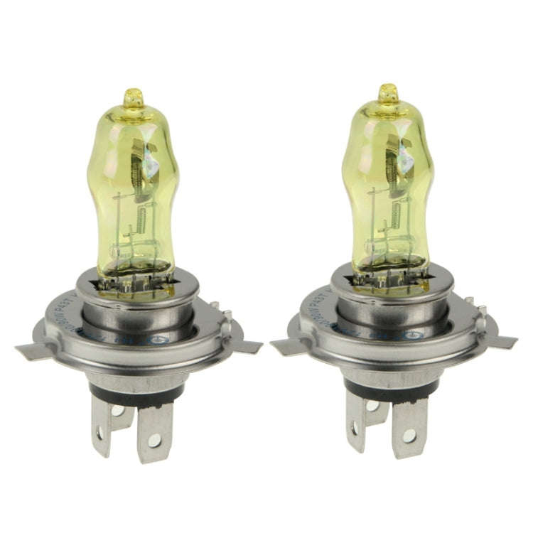 2 X H4 HOD Halogen Bulbs 12V 100W 2400 LM 3500K Yellow Light Headlights, H4
