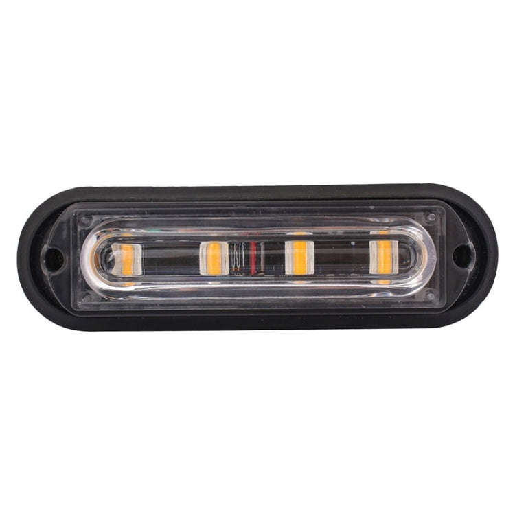 12W 720LM 4-LED 18 Flash Patterns Car Strobe Emergency Warning Light Lamp, DC 12V, 4-LED Yellow L...