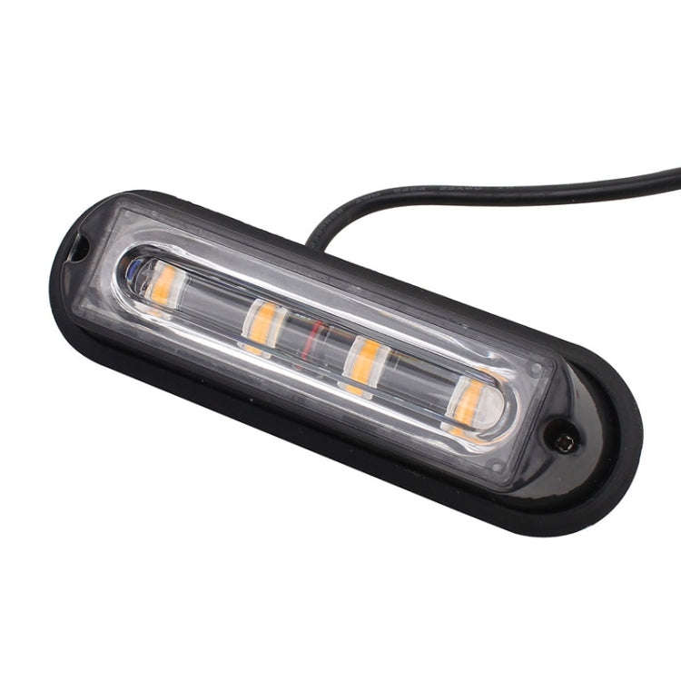 12W 720LM 4-LED 18 Flash Patterns Car Strobe Emergency Warning Light Lamp, DC 12V, 4-LED Yellow L...