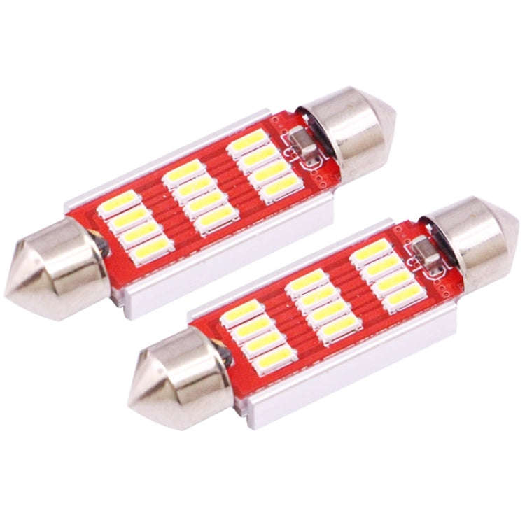 2 PCS 39mm 3.5W 180LM White Light 12 LED SMD 4014 CANBUS License Plate Reading Lights Car Light B...