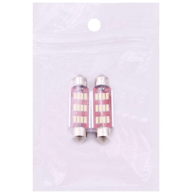 2 PCS 39mm 3.5W 180LM White Light 12 LED SMD 4014 CANBUS License Plate Reading Lights Car Light B...
