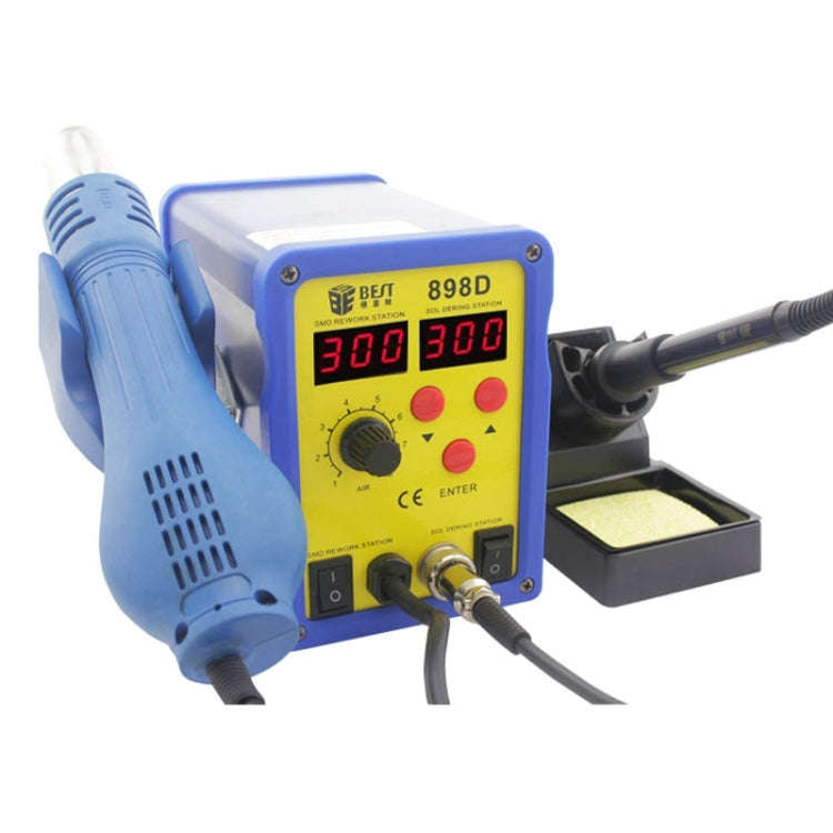 BEST BST-898D 2 in 1 AC 220V 720W LED Displayer Helical Wind Adjustable Temperature Unleaded Hot ...