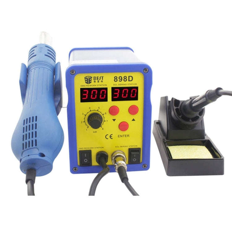 BEST BST-898D 2 in 1 AC 220V 720W LED Displayer Helical Wind Adjustable Temperature Unleaded Hot ...