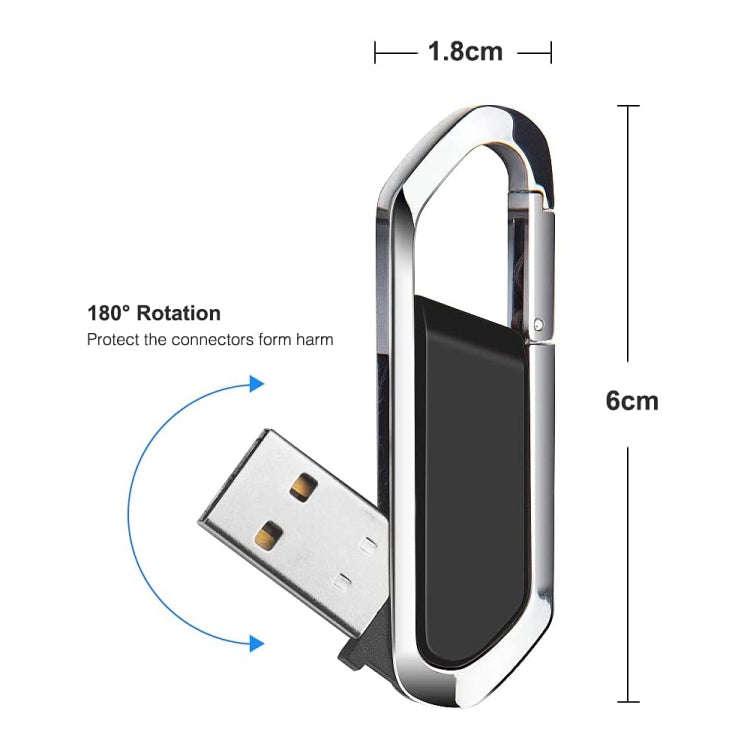 16GB Metallic Keychains Style USB 2.0 Flash Disk (Black), 16GB (Black)