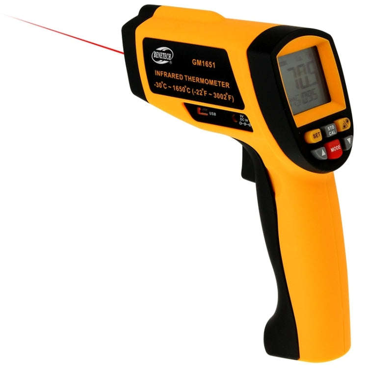 BENETECH GM1651 USB Digital Display Temperature Gun Handheld Infrared IR Thermometer, Measure Ran...
