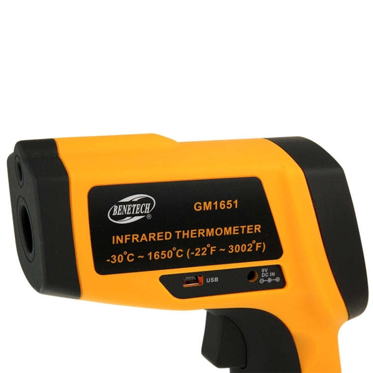 BENETECH GM1651 USB Digital Display Temperature Gun Handheld Infrared IR Thermometer, Measure Ran...