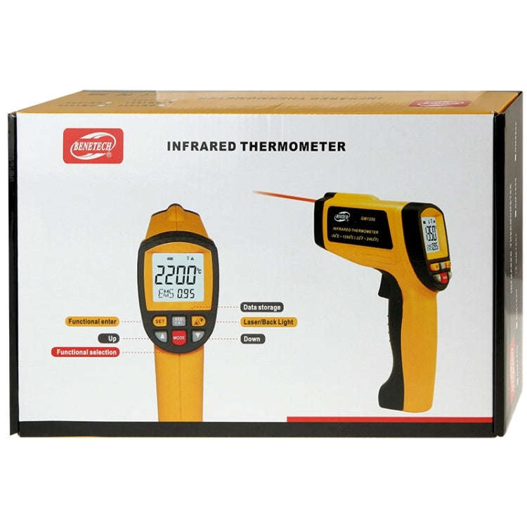 BENETECH GM1651 USB Digital Display Temperature Gun Handheld Infrared IR Thermometer, Measure Ran...