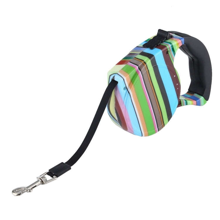 Easy Operation Retractable Flexible Dog Leash, 5m Color Strip Style
