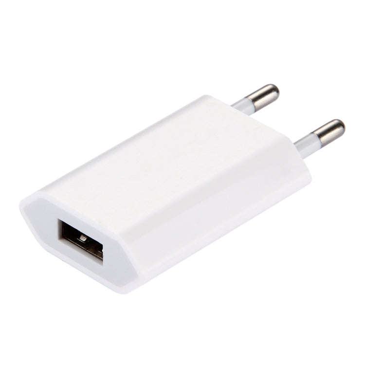 5V / 1A Single USB Port Charger Travel Charger, EU Plug, EU Plug White