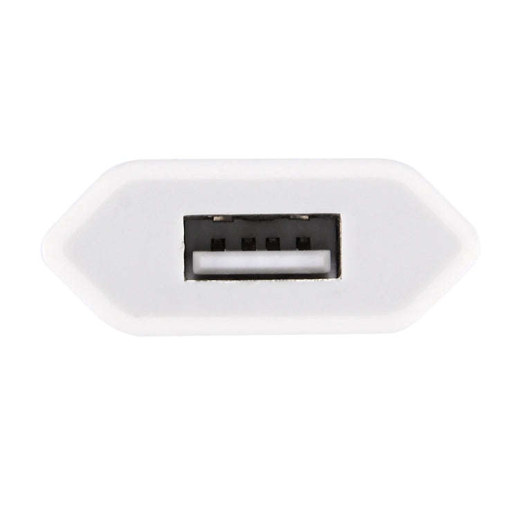 5V / 1A Single USB Port Charger Travel Charger, EU Plug, EU Plug White