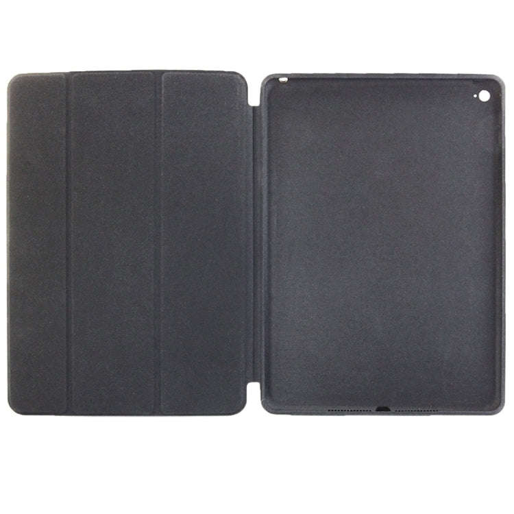 3-fold Naturally Treated Smart Leather Case with Sleep / Wake-up Function & Holder for iPad Air 2