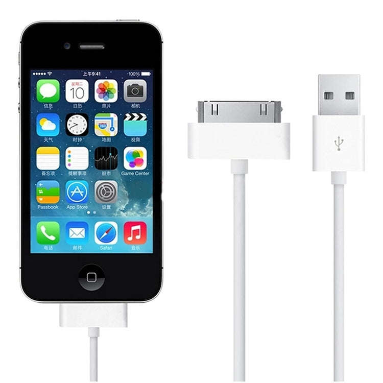 30 Pin Male to USB Male Charging & Data Sync Cable for iPad / 2 / 3, iPhone 4 & 4s, iPod Nano, iP...