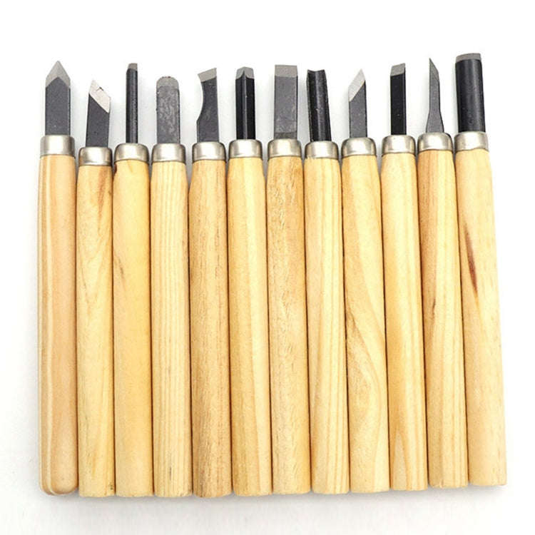 12 PCS / Set Assorted Wood Carving Tools Set with Stainless Steel Blade and Wood Handle, 12 PCS /...