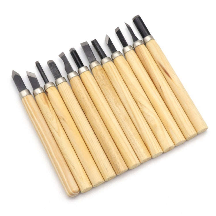 12 PCS / Set Assorted Wood Carving Tools Set with Stainless Steel Blade and Wood Handle, 12 PCS /...