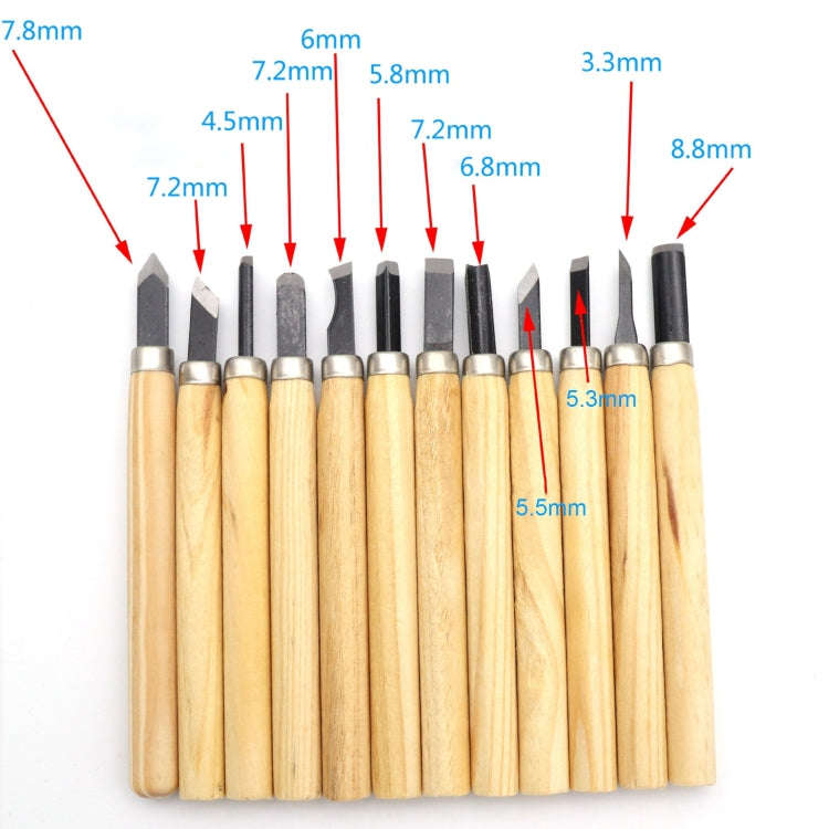 12 PCS / Set Assorted Wood Carving Tools Set with Stainless Steel Blade and Wood Handle, 12 PCS /...
