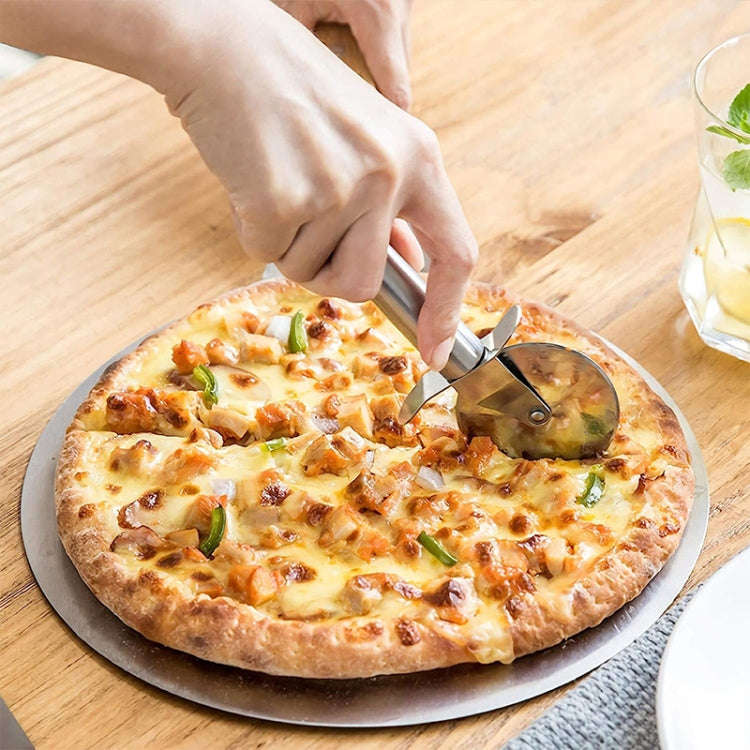 LsCook Stainless Steel Round Pizza Cutter Knife, Sigle Wheel