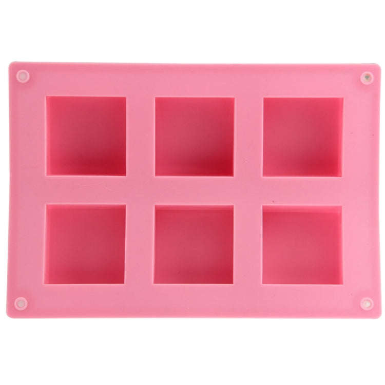 High Quality 6 Holes Square Shape Silicone Material Cake Mold, Square Shape