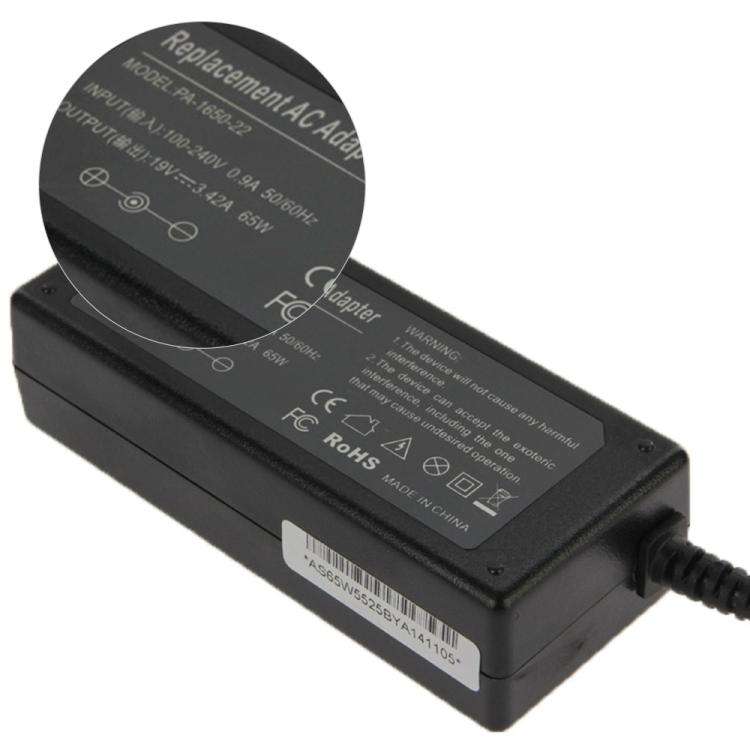 65W 19V 3.42A AC Adapter for Acer Laptop, Output Tips: 5.5mm x 2.5mm, 3.42A