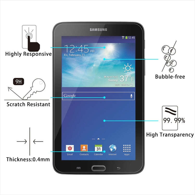 0.4mm 9H+ Surface Hardness 2.5D Explosion-proof Tempered Glass Film for Galaxy Tab 3 Lite T110 / ...