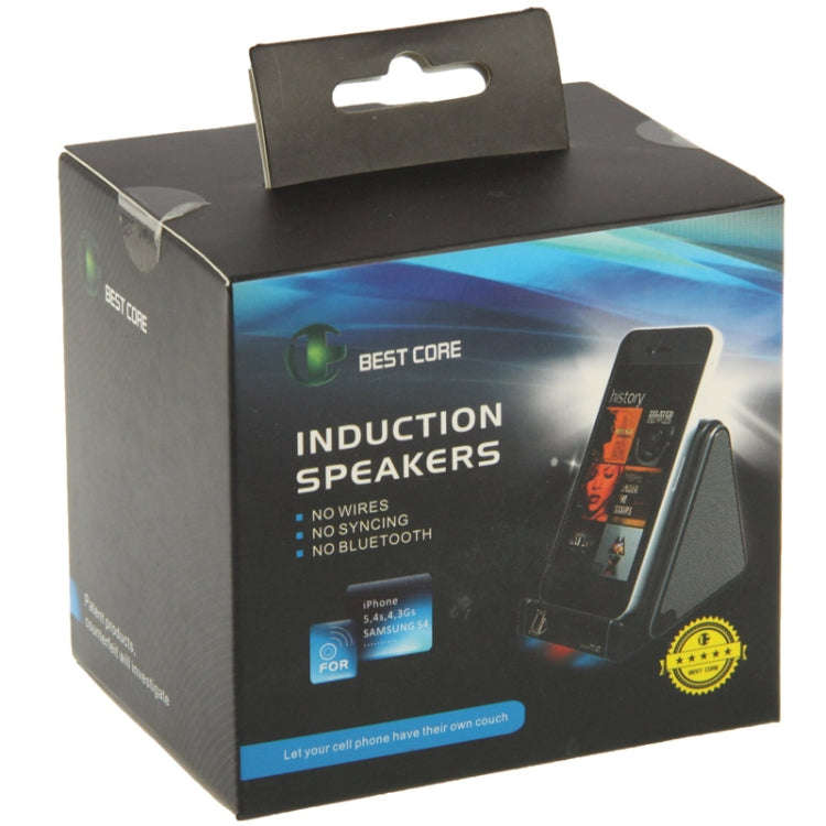 Wireless Magic Audio Amplifying Induction Speaker Holder for iPhone 5 & 5S & 5C / 4 & 4S (Black)