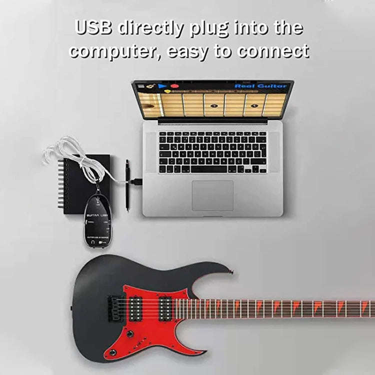 USB Interface Guitar Link Cable PC / MAC Recording, USB Interface Guitar Link Cable (Black), USB ...