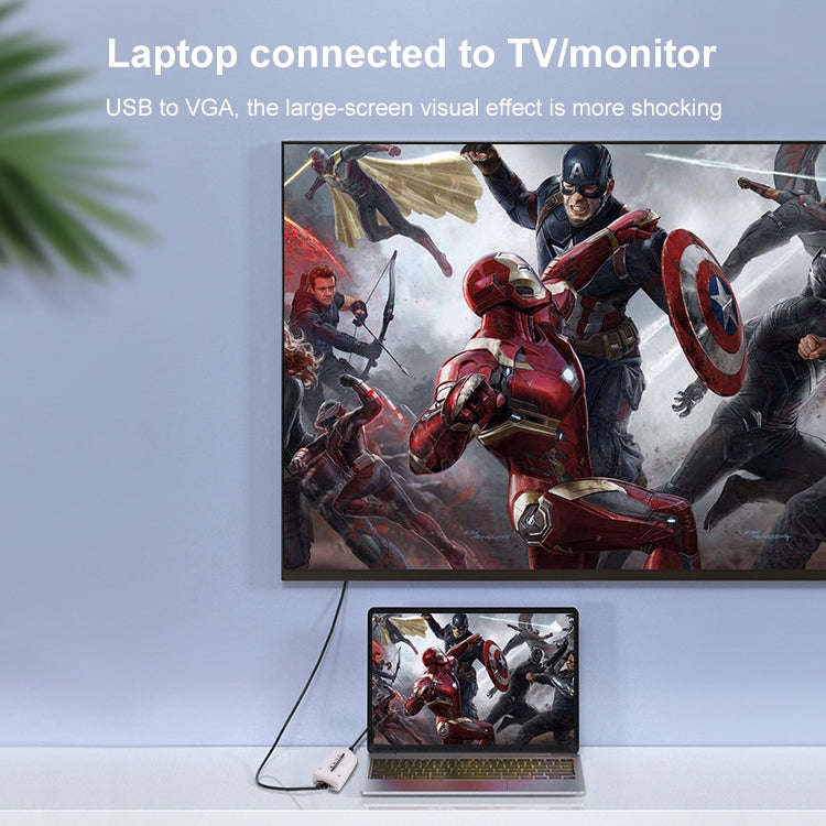 USB To VGA Multi-Monitor / Multi-Display Adapter, USB 2.0 External Graphics Card, USB 2.0