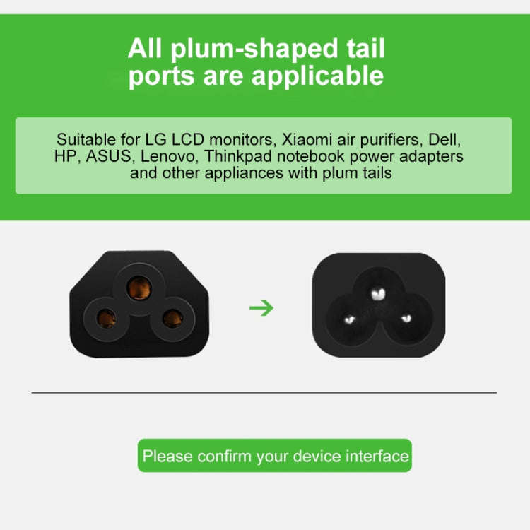 3 Prong Style US Notebook Power Cord, Cable Length: 1.2m, US Plug, Length:1.2m