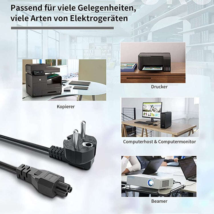 1.5m 3 Prong Style EU Notebook Power Cord, EU Plug, Length:1.5m