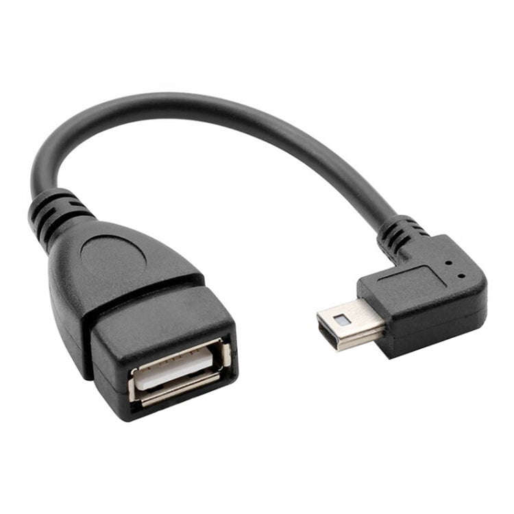 90 Degree Mini USB Male to USB 2.0 AF Adapter Cable with OTG Function, Length: 13cm, Right Augle ...