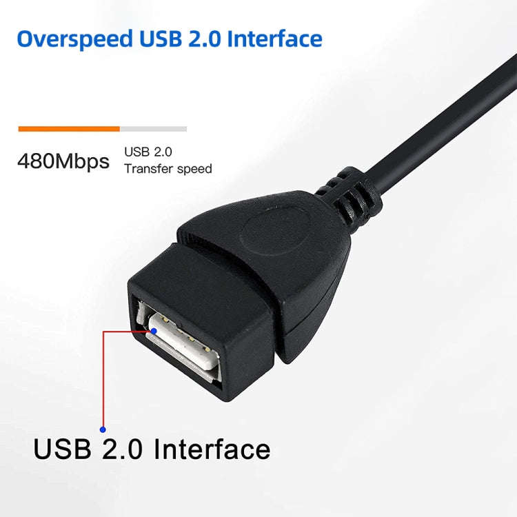 90 Degree Mini USB Male to USB 2.0 AF Adapter Cable with OTG Function, Length: 13cm, Right Augle ...