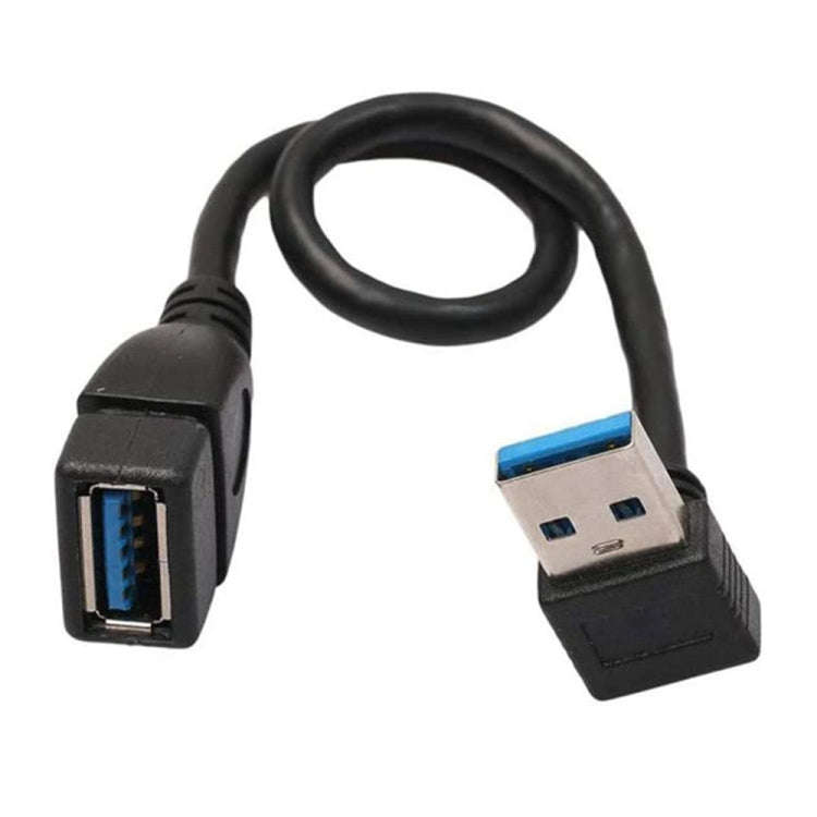 USB 3.0 Down Angle 90 degree  Extension Cable Male to Female Adapter Cord, Length: 15cm, Down Ang...