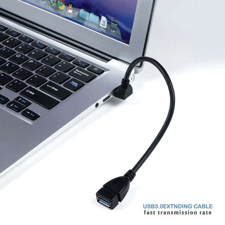 USB 3.0 Down Angle 90 degree  Extension Cable Male to Female Adapter Cord, Length: 15cm, Down Ang...