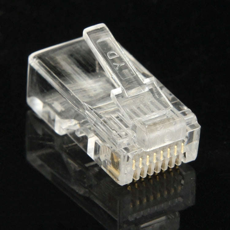 100pcs /Pack RJ45 Connector Modular Plug, Gold: 3u, Gold: 3u