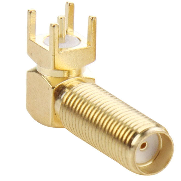 10 PCS Gold Plated SMA Female Right Angle 90 Degrees Panel PCB Mount 4.0mm Square Connector Adapt...