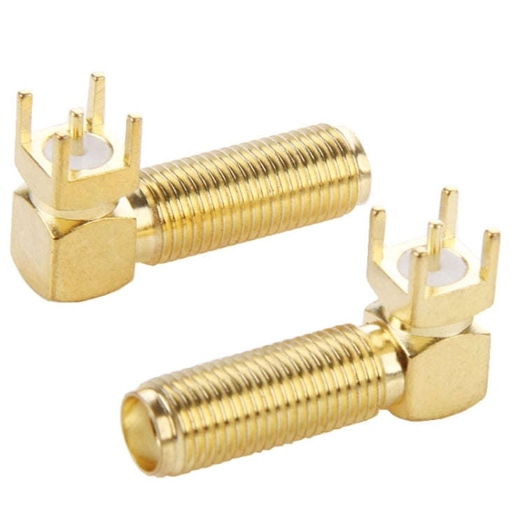 10 PCS Gold Plated SMA Female Right Angle 90 Degrees Panel PCB Mount 4.0mm Square Connector Adapt...