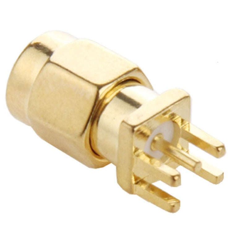 10 PCS Gold Plated SMA Male Jack Socket PCB Edge Mount Solder 0.62 inch RF Connector Adapter, SMA...