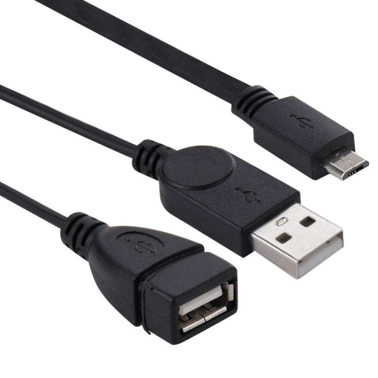 Micro USB to USB 2.0 Male & USB 2.0 Female Host OTG Converter Adapter Cable, Length: About 30cm, ...