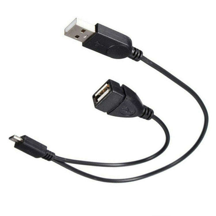 Micro USB to USB 2.0 Male & USB 2.0 Female Host OTG Converter Adapter Cable, Length: About 30cm, ...