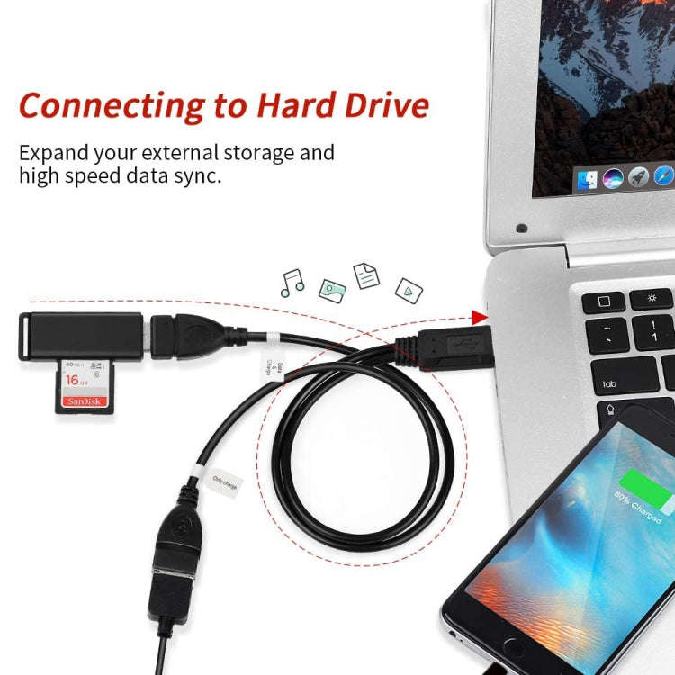 USB 2.0 Male to 2 Dual USB Female Jack Adapter Cable for Computer / Laptop, Length: About 30cm, U...