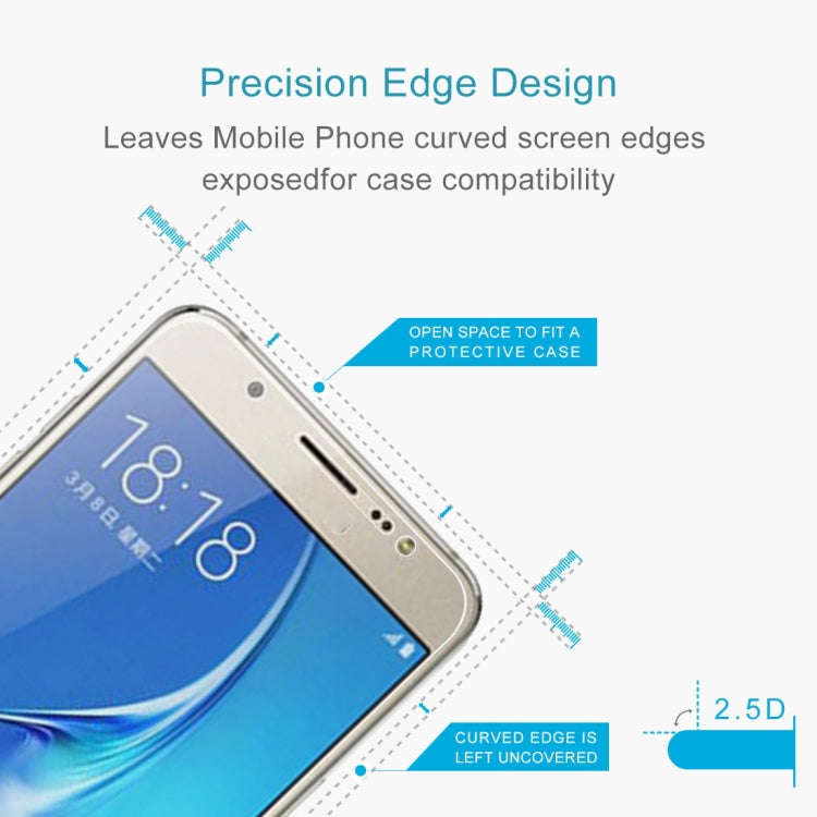 50 PCS HAWEEL 0.26mm 9H+ Surface Hardness 2.5D Explosion-proof Tempered Glass Film for Galaxy J7 ...