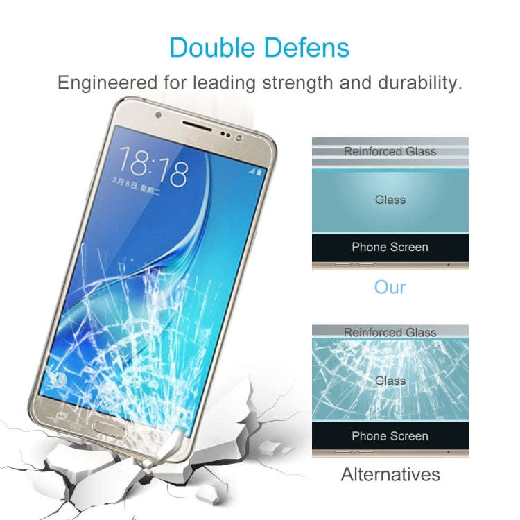 50 PCS HAWEEL 0.26mm 9H+ Surface Hardness 2.5D Explosion-proof Tempered Glass Film for Galaxy J7 ...