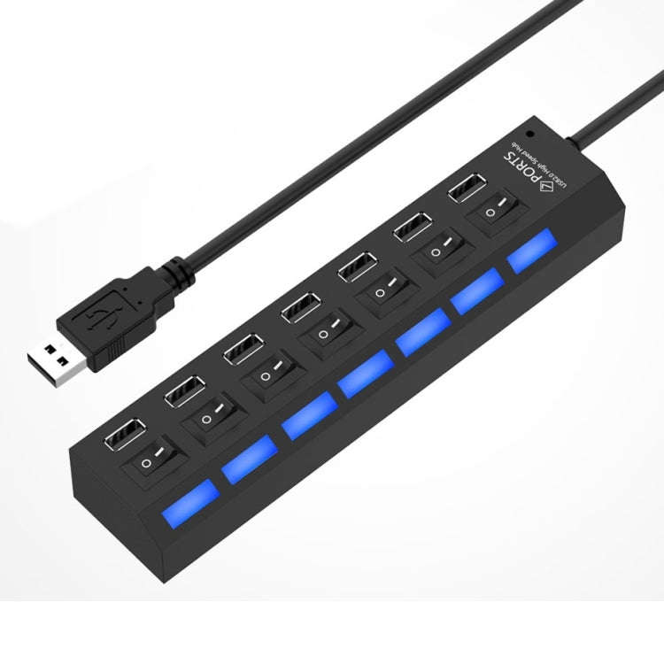 7 Ports USB Hub 2.0 USB Splitter High Speed 480Mbps with ON/OFF Switch / 7 LEDs, 7 Ports (White),...