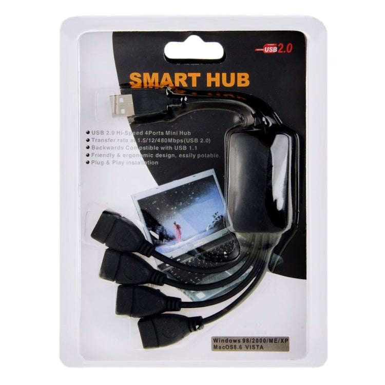 Universal 4 Ports USB 2.0 480Mbps High Speed Cable Hub for PC