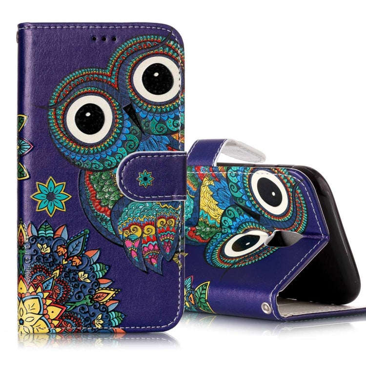 For Galaxy J3 (2017) (EU Version) Gloss Oil Embossed Horizontal Flip Leather Case with Holder & C...