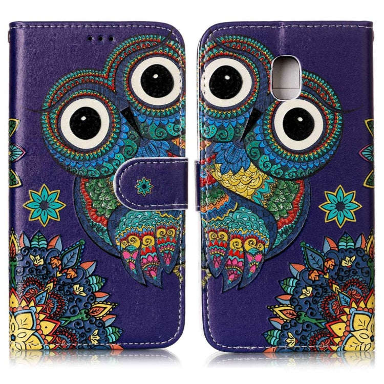 For Galaxy J3 (2017) (EU Version) Gloss Oil Embossed Horizontal Flip Leather Case with Holder & C...