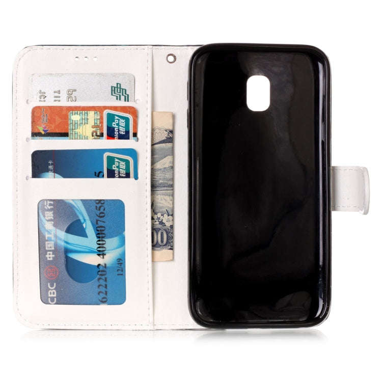 For Galaxy J3 (2017) (EU Version) Gloss Oil Embossed Horizontal Flip Leather Case with Holder & C...