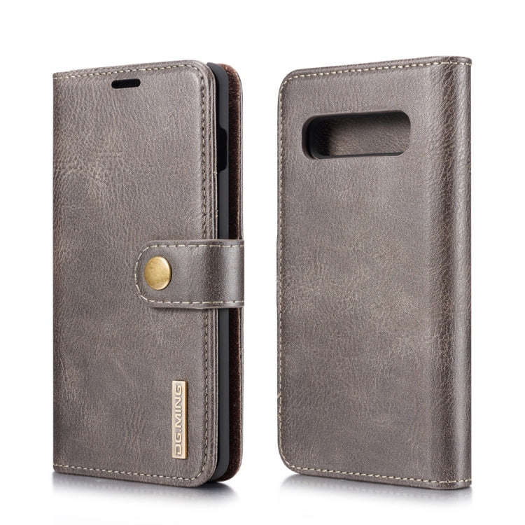 DG.MING Crazy Horse Texture Flip Detachable Magnetic Leather Case for Samsung Galaxy S10 Plus, wi...