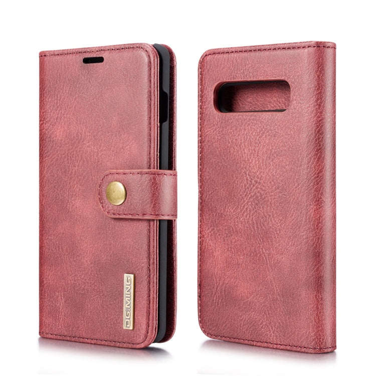 DG.MING Crazy Horse Texture Flip Detachable Magnetic Leather Case for Samsung Galaxy S10 Plus, wi...