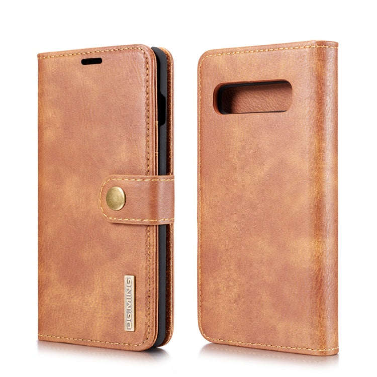 DG.MING Crazy Horse Texture Flip Detachable Magnetic Leather Case for Samsung Galaxy S10 Plus, wi...